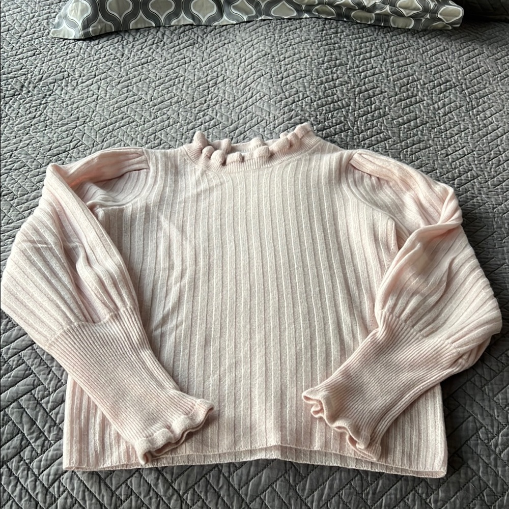 The cashmere project Pink Ribbed Sweater sz S LNWOT